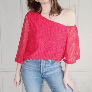 Laundry Shelli Segal Lace One Shoulder Blouse
